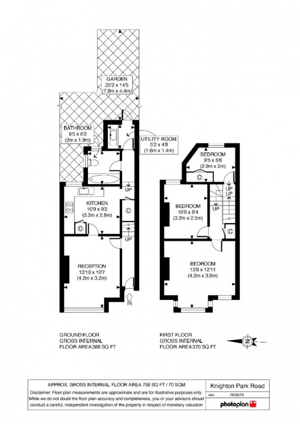 Floor Plan Image for 3 Bedroom End of Terrace House for Sale in Knighton Park Road, London