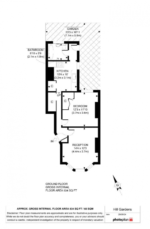 Floor Plan Image for 1 Bedroom Flat for Sale in Peak Hill Gardens, London