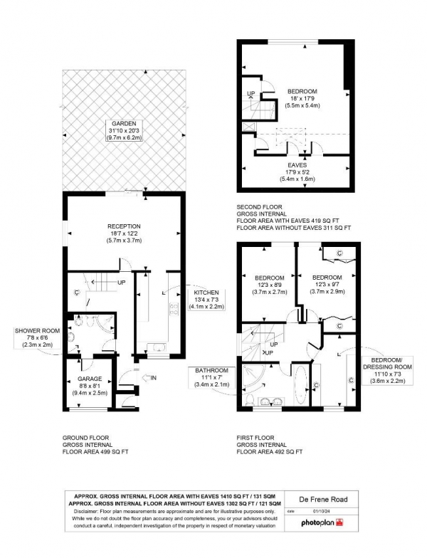 Floor Plan Image for 4 Bedroom Property for Sale in De Frene Road, London