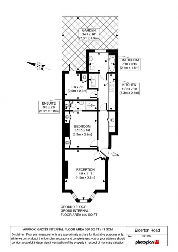 Floor Plan Image for 2 Bedroom Flat for Sale in Elderton Road, London