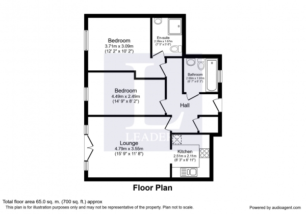Floor Plan Image for 2 Bedroom Flat to Rent in Shippam Street, Chichester