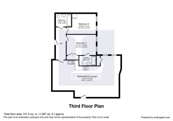 Floor Plan Image for 2 Bedroom Apartment to Rent in St. Johns Street, Chichester