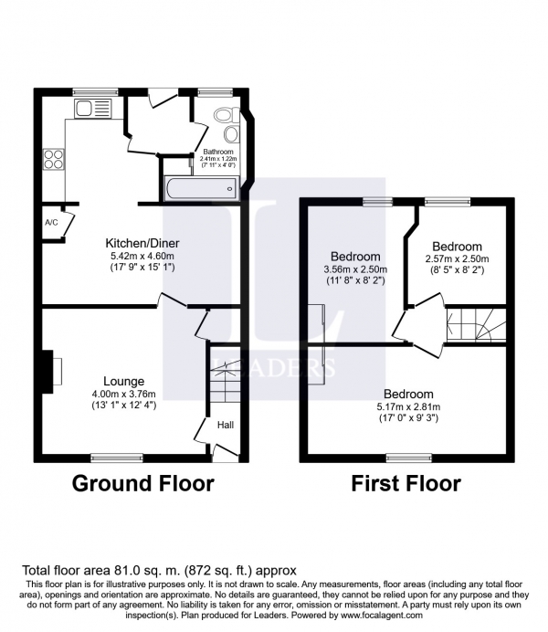 Floor Plan Image for 3 Bedroom Terraced House to Rent in Headhone Farm Cottages, Lidsey Road, Bognor Regis