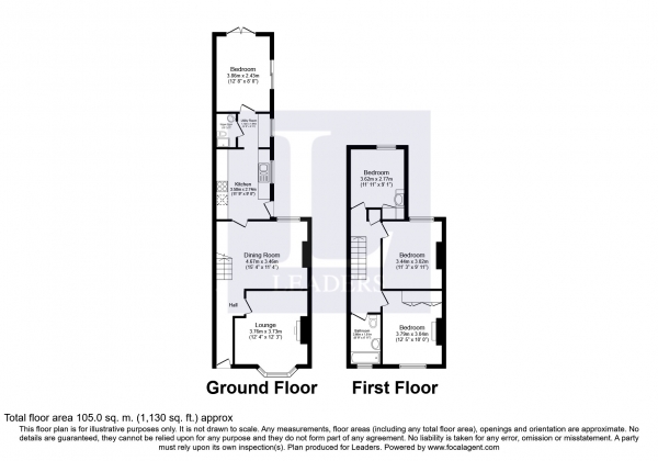 Floor Plan Image for 4 Bedroom Semi-Detached House to Rent in Whyke Road, Chichester