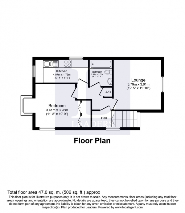 Floor Plan Image for 1 Bedroom Flat to Rent in Waterside Drive, Donnington, Chichester