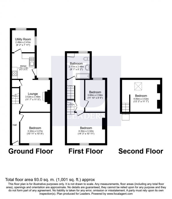Floor Plan Image for 3 Bedroom End of Terrace House to Rent in Spitalfield Lane, Chichester