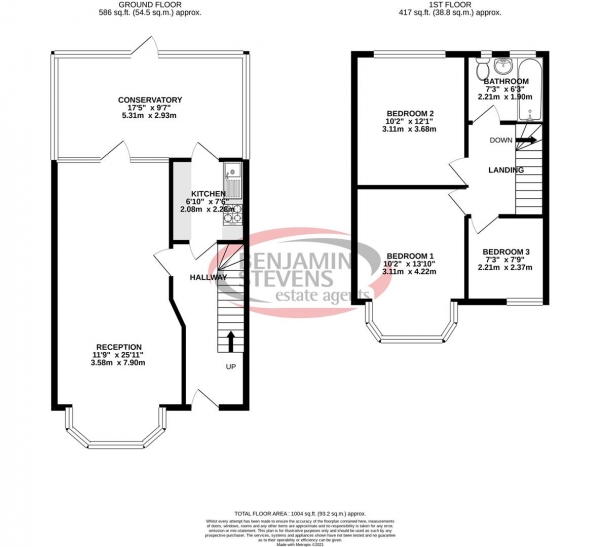 Floor Plan Image for 3 Bedroom Property for Sale in Sandhurst Road, London