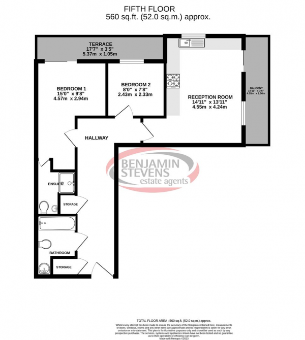 Floor Plan Image for 2 Bedroom Flat for Sale in Fortune Avenue, Edgware