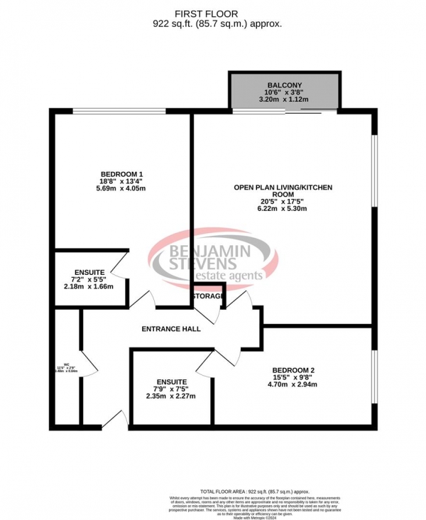 Floor Plan Image for 2 Bedroom Apartment for Sale in Zodiac Close, Edgware