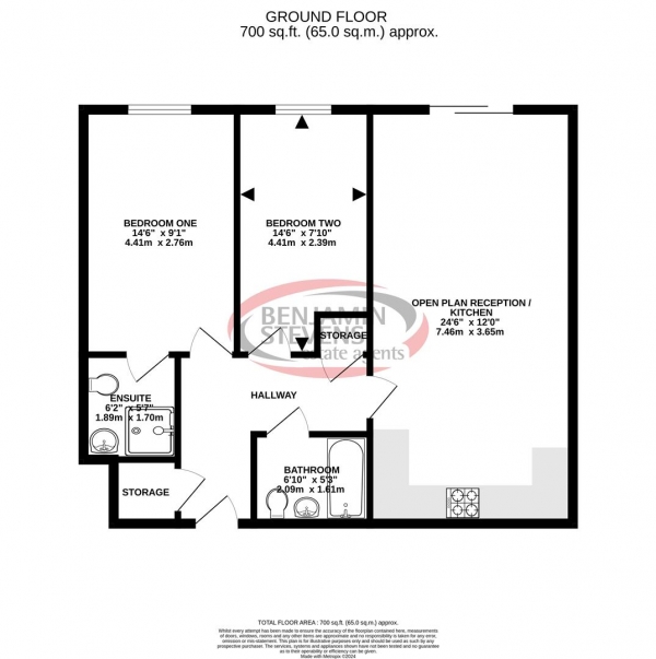 Floor Plan Image for 2 Bedroom Flat for Sale in Cameron Crescent, Edgware