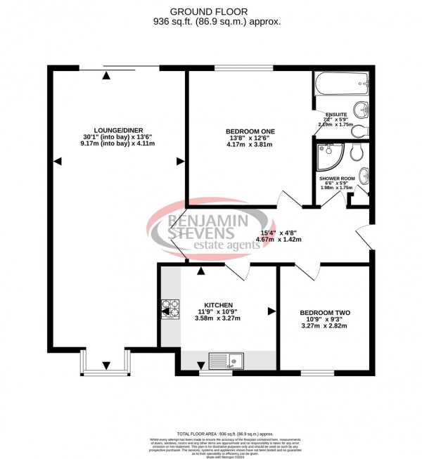 Floor Plan Image for 2 Bedroom Apartment for Sale in Goodwood Close, Stanmore