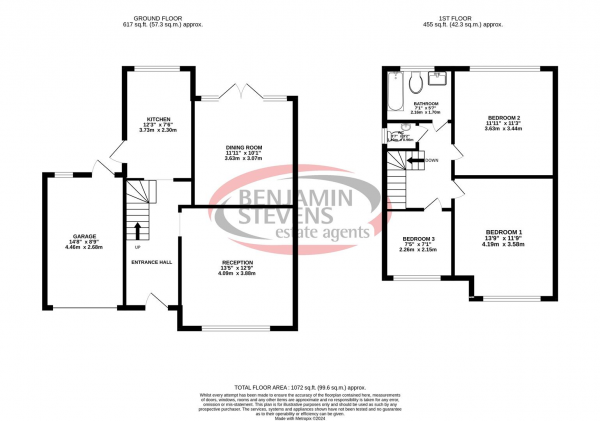 Floor Plan for 3 Bedroom Semi-Detached House for Sale in Ridgemont Gardens, Edgware, HA8, 9SN - Offers in Excess of &pound699,950