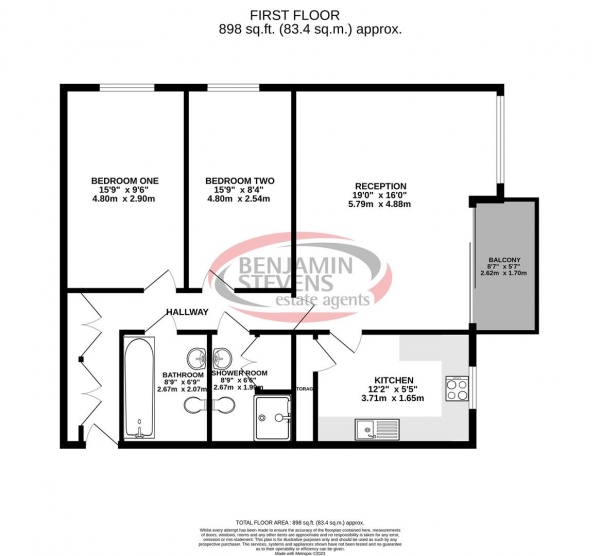 Floor Plan Image for 2 Bedroom Flat for Sale in Stonegrove, Edgware