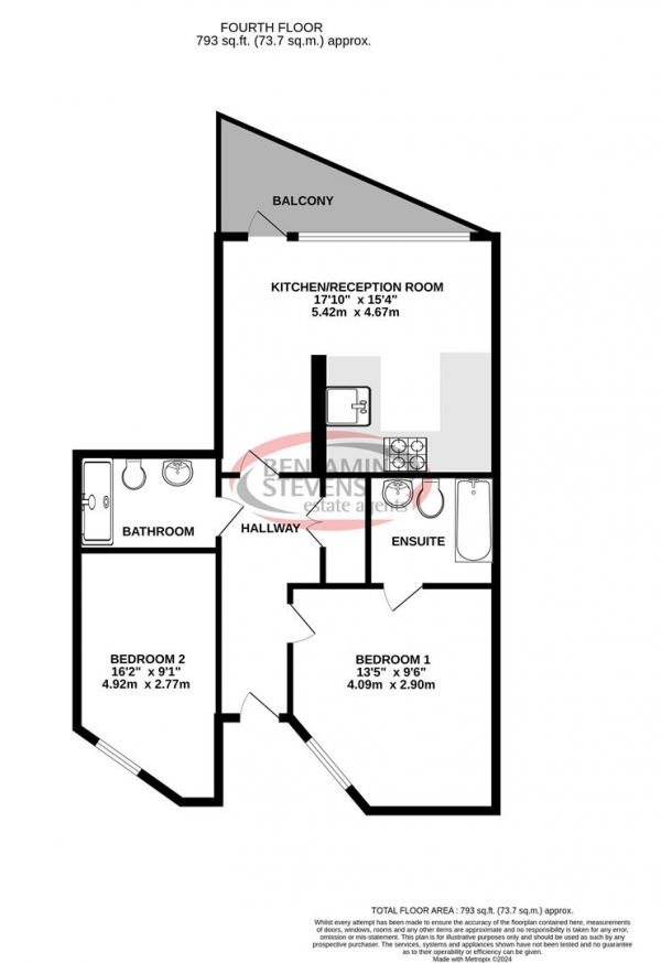 Floor Plan Image for 2 Bedroom Apartment for Sale in Flower Lane, Mill Hill