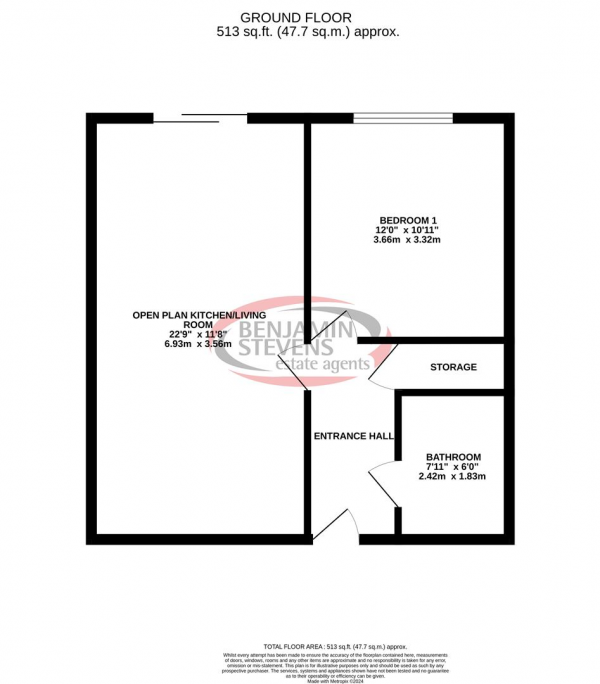 Floor Plan Image for 1 Bedroom Property for Sale in Zodiac Close, Edgware