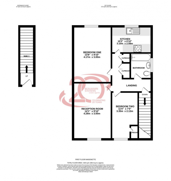 Floor Plan Image for 2 Bedroom Maisonette for Sale in Luther Close, Edgware