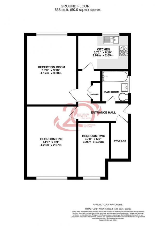 Floor Plan Image for 2 Bedroom Maisonette for Sale in Luther Close, Edgware