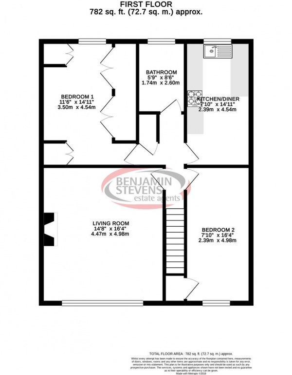 Floor Plan Image for 2 Bedroom Flat to Rent in Stonegrove, Edgware