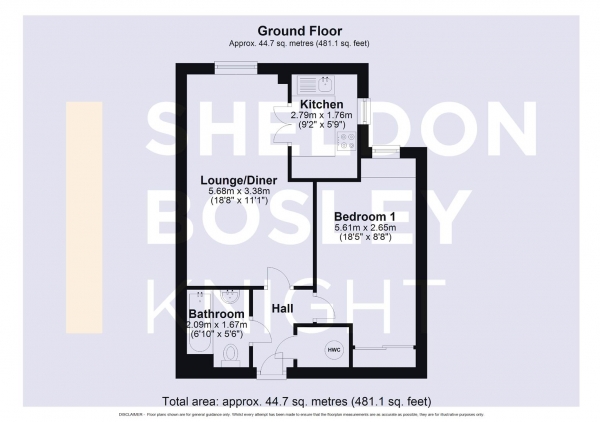 Floor Plan Image for 1 Bedroom Apartment for Sale in Swan Court, Banbury Road, Stratford-Upon-Avon