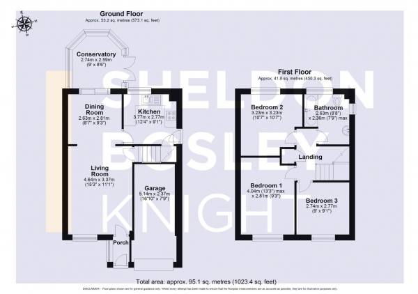 Floor Plan Image for 3 Bedroom Semi-Detached House for Sale in Chesford Grove, Stratford-Upon-Avon