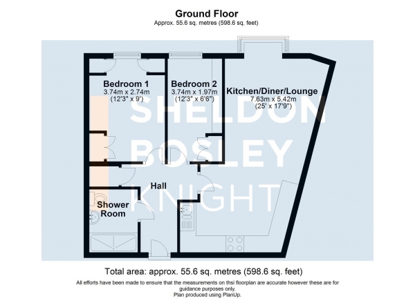 Floor Plan Image for 2 Bedroom Retirement Property for Sale in Bridgefoot Quay, Stratford-Upon-Avon