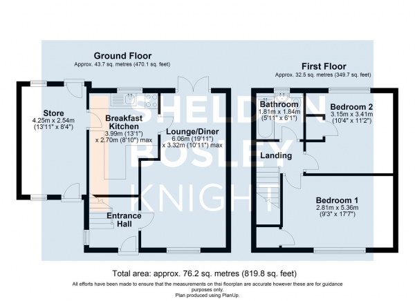 Floor Plan Image for 2 Bedroom End of Terrace House for Sale in East Green Drive, Stratford-Upon-Avon