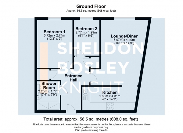 Floor Plan Image for 2 Bedroom Retirement Property for Sale in Bridgefoot Quay, Warwick Road, Stratford-Upon-Avon