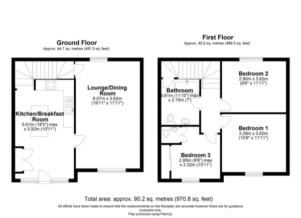 Floor Plan Image for 3 Bedroom Terraced House for Sale in Church Road, Snitterfield