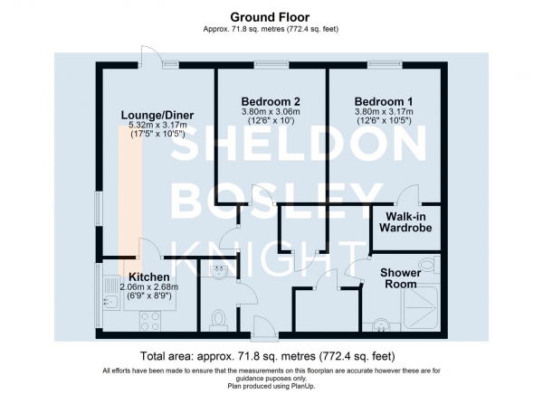 Floor Plan Image for 2 Bedroom Flat for Sale in Harvard Place, Springfield Close, Stratford-Upon-Avon