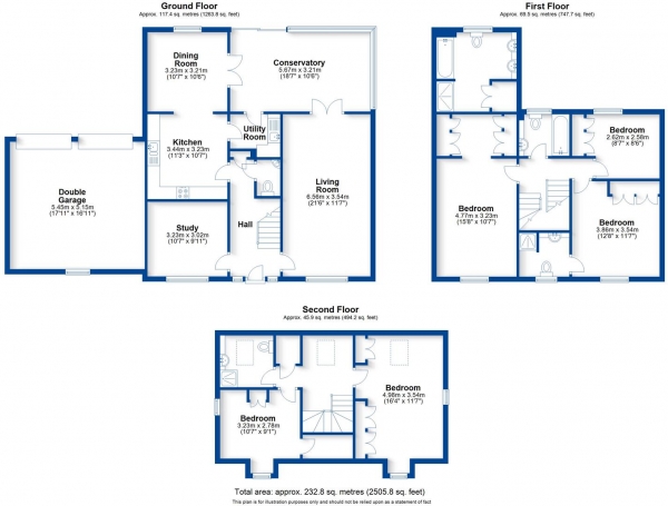 Floor Plan Image for 5 Bedroom Detached House for Sale in Buchan Close, Stratford-Upon-Avon