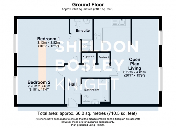 Floor Plan Image for 2 Bedroom Flat for Sale in Hamlet Way, Stratford-Upon-Avon