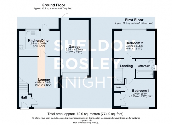 Floor Plan Image for 2 Bedroom Semi-Detached House for Sale in Chepstow Close, Stratford-Upon-Avon