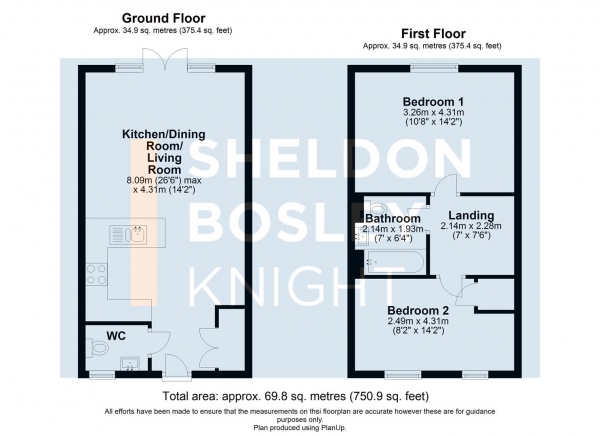 Floor Plan Image for 2 Bedroom Semi-Detached House for Sale in Bradley Drive, Shipston-On-Stour