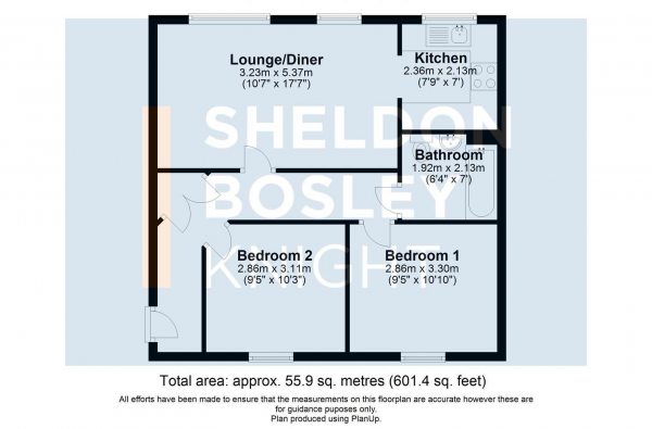 Floor Plan Image for 2 Bedroom Flat for Sale in Rosemary Drive, Banbury