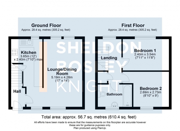 Floor Plan Image for 2 Bedroom End of Terrace House for Sale in Stratford Road, Shipston-On-Stour