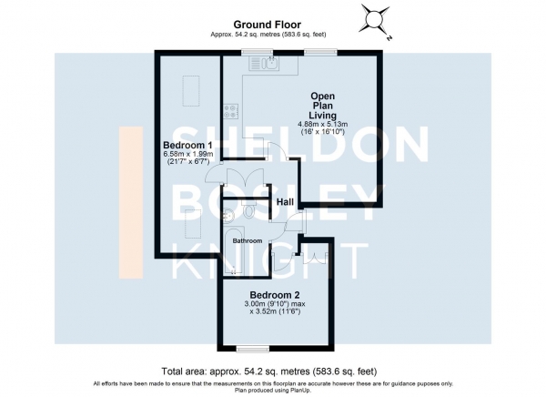 Floor Plan Image for 2 Bedroom Flat for Sale in Telegraph Street, Shipston-On-Stour