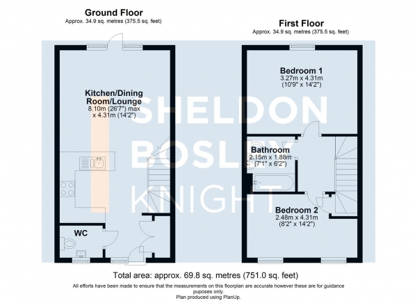 Floor Plan Image for 2 Bedroom Semi-Detached House for Sale in Webb Road, Shipston-On-Stour