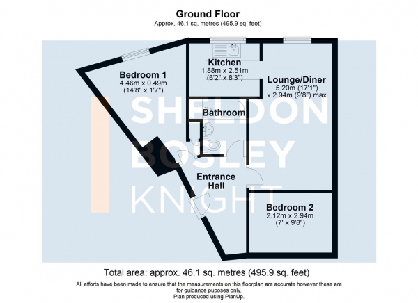 Floor Plan Image for 2 Bedroom Apartment for Sale in Mill Court, New Street, Shipston-On-Stour