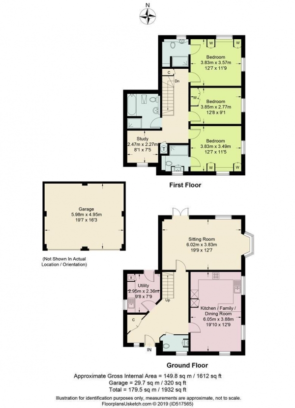 Floor Plan Image for 3 Bedroom Detached House to Rent in Wilkins Close, Shipston-On-Stour