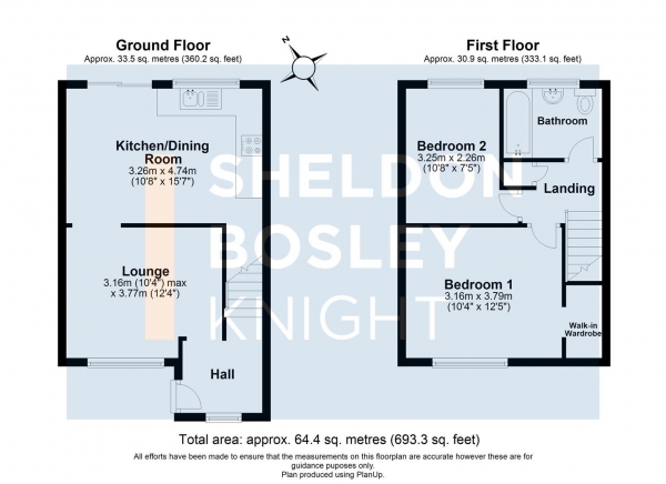 Floor Plan Image for 2 Bedroom Terraced House for Sale in Orchard Close, Shipston-On-Stour