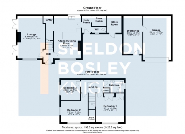 Floor Plan Image for 3 Bedroom End of Terrace House for Sale in Fosseway Crescent, Tredington, Shipston-On-Stour