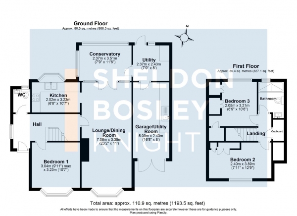 Floor Plan Image for 3 Bedroom Link Detached House for Sale in Stour View, Halford, Shipston-On-Stour