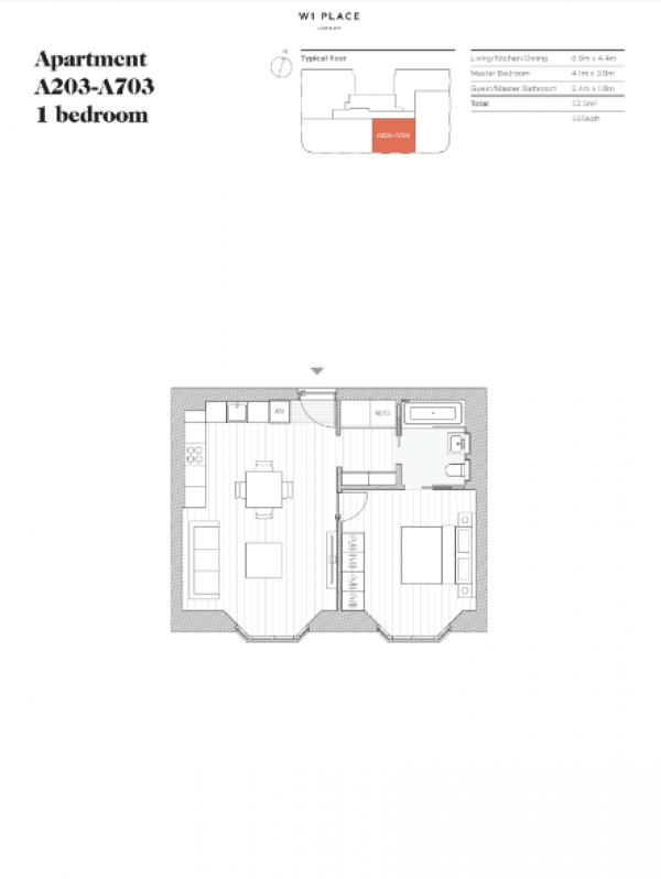 Floor Plan Image for 1 Bedroom Apartment for Sale in Moxon Street, London, W1U 2PX