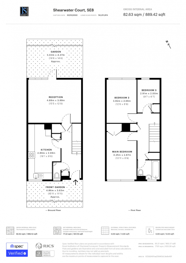 Floor Plan Image for 3 Bedroom Maisonette for Sale in Abinger Grove, London, SE8 5SR