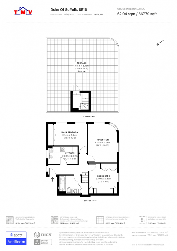 Floor Plan Image for 2 Bedroom Flat for Sale in Hawkstone Road, London, SE16 2PE