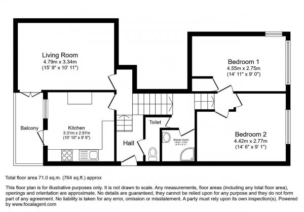 Floor Plan Image for 2 Bedroom Flat to Rent in Argosy House, London, SE8 3QZ