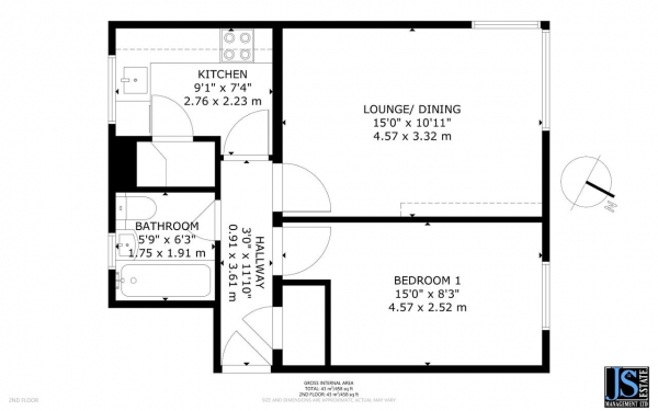 Floor Plan Image for 1 Bedroom Flat for Sale in Timber pond road, london, SE16 6AU