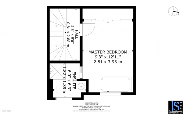 Floor Plan Image for 2 Bedroom Detached House to Rent in Trafalgar Close, London, SE16 7RL