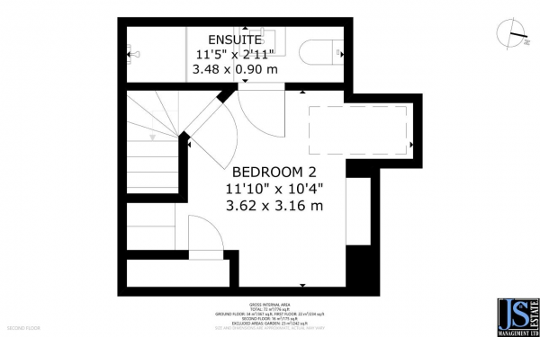 Floor Plan Image for 2 Bedroom Detached House to Rent in Trafalgar Close, London, SE16 7RL