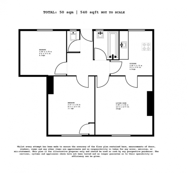 Floor Plan Image for 2 Bedroom Flat for Sale in Casson Street, Brick Lane, London, E1 5JJ